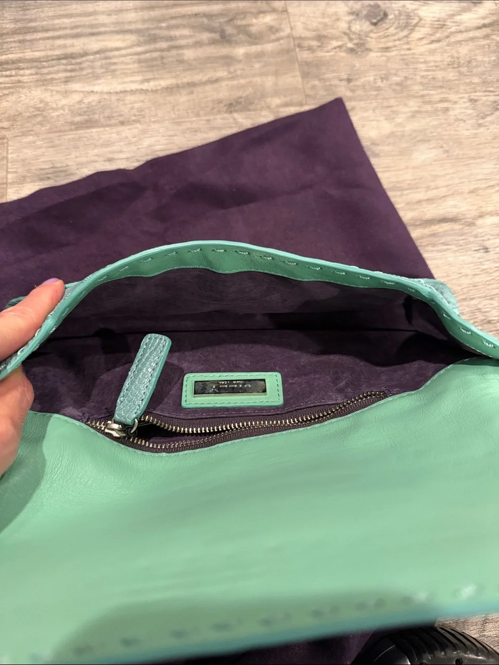 Jilly New York Genuine Exotic Skin Turquoise Envelope Clutch NWT NEW WITH TAGS